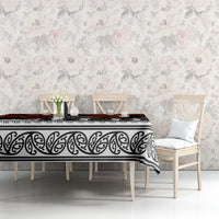 New Zealand ANZAC Day Tablecloth Poppy With Polynesian Pattern LT01 - Polynesian Pride
