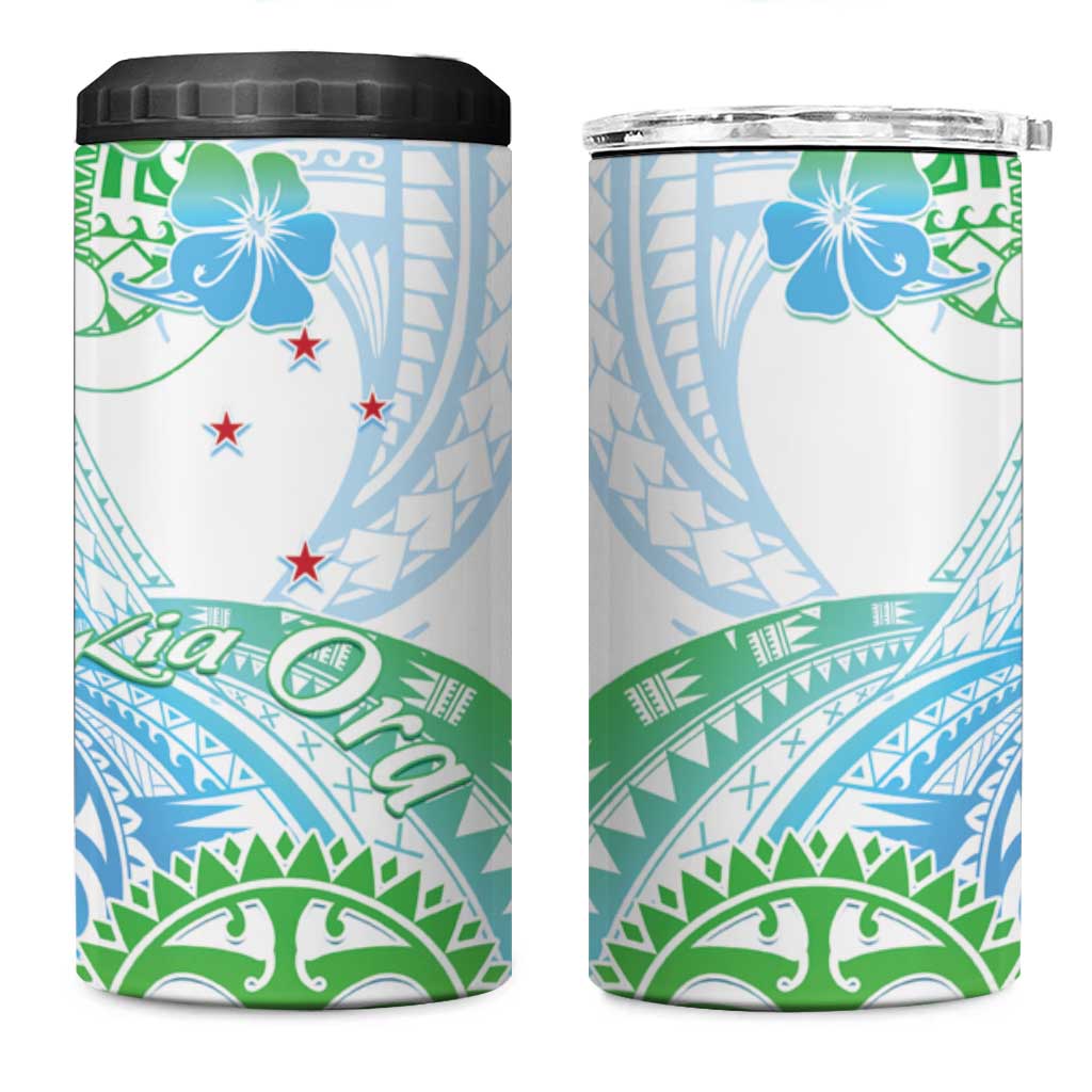 Kia Ora Maori New Zealand Pastel 4 in 1 Can Cooler Tumbler Sun Ta Moko Aqua Green Version LT01 One Size: 16 oz Aqua - Polynesian Pride