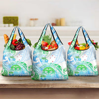 Kia Ora Maori New Zealand Pastel Grocery Bag Sun Ta Moko Aqua Green Version LT01 3-pack One Size Aqua - Polynesian Pride