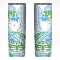 Kia Ora Maori New Zealand Pastel Skinny Tumbler Sun Ta Moko Aqua Green Version LT01 Aqua - Polynesian Pride
