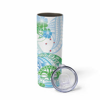 Kia Ora Maori New Zealand Pastel Skinny Tumbler Sun Ta Moko Aqua Green Version LT01 - Polynesian Pride