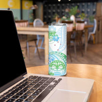 Kia Ora Maori New Zealand Pastel Skinny Tumbler Sun Ta Moko Aqua Green Version LT01 - Polynesian Pride