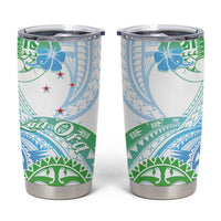 Kia Ora Maori New Zealand Pastel Tumbler Cup Sun Ta Moko Aqua Green Version LT01 Aqua - Polynesian Pride