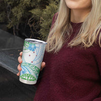 Kia Ora Maori New Zealand Pastel Tumbler Cup Sun Ta Moko Aqua Green Version LT01 - Polynesian Pride