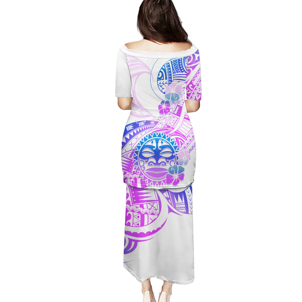 Kia Ora Maori New Zealand Pastel Puletasi Sun Ta Moko Lilac Version LT01 - Polynesian Pride