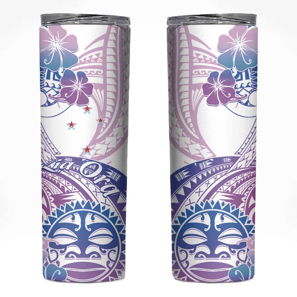 Kia Ora Maori New Zealand Pastel Skinny Tumbler Sun Ta Moko Lilac Version LT01 Purple - Polynesian Pride