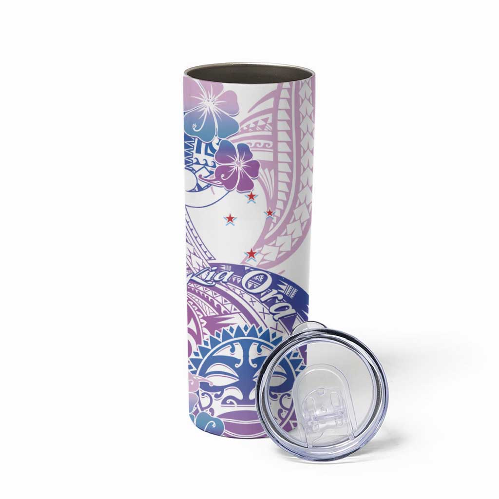 Kia Ora Maori New Zealand Pastel Skinny Tumbler Sun Ta Moko Lilac Version LT01 - Polynesian Pride