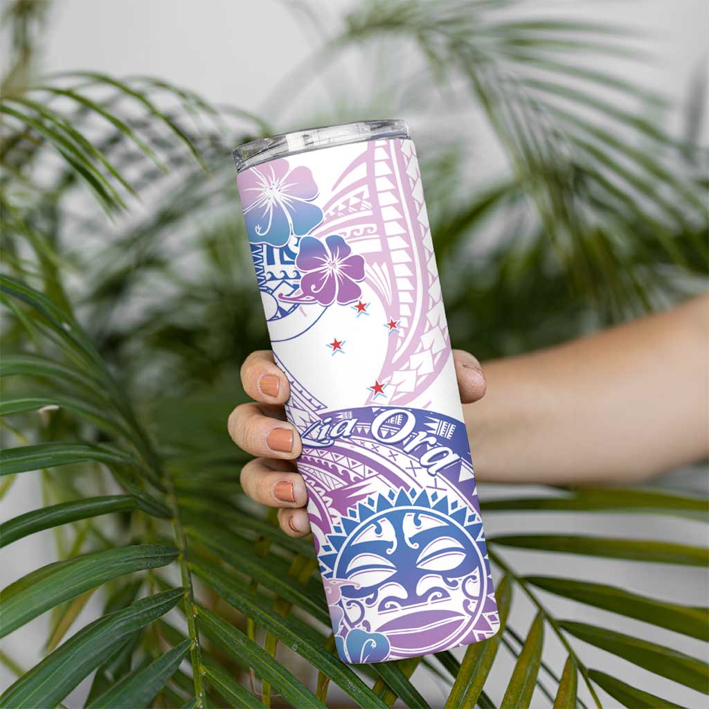 Kia Ora Maori New Zealand Pastel Skinny Tumbler Sun Ta Moko Lilac Version LT01 - Polynesian Pride
