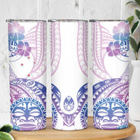 Kia Ora Maori New Zealand Pastel Skinny Tumbler Sun Ta Moko Lilac Version LT01 - Polynesian Pride