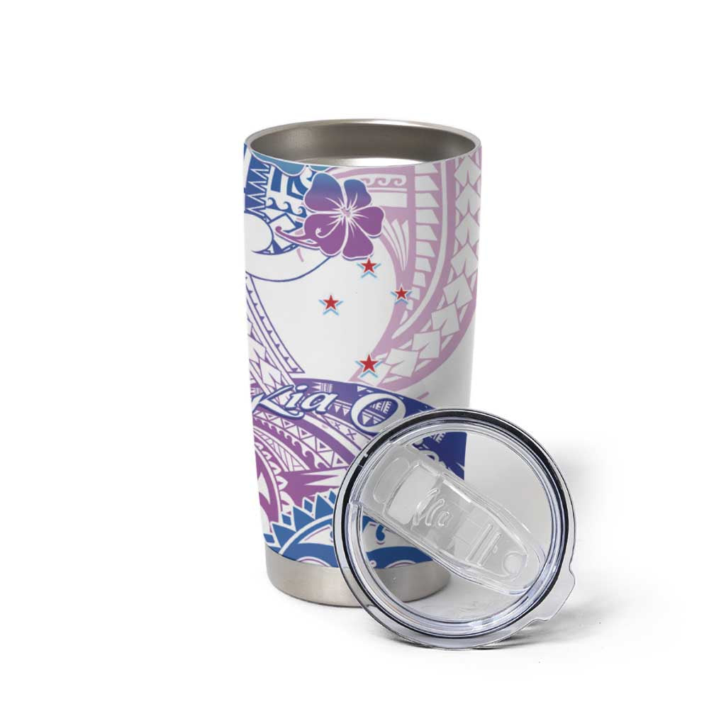 Kia Ora Maori New Zealand Pastel Tumbler Cup Sun Ta Moko Lilac Version LT01 - Polynesian Pride