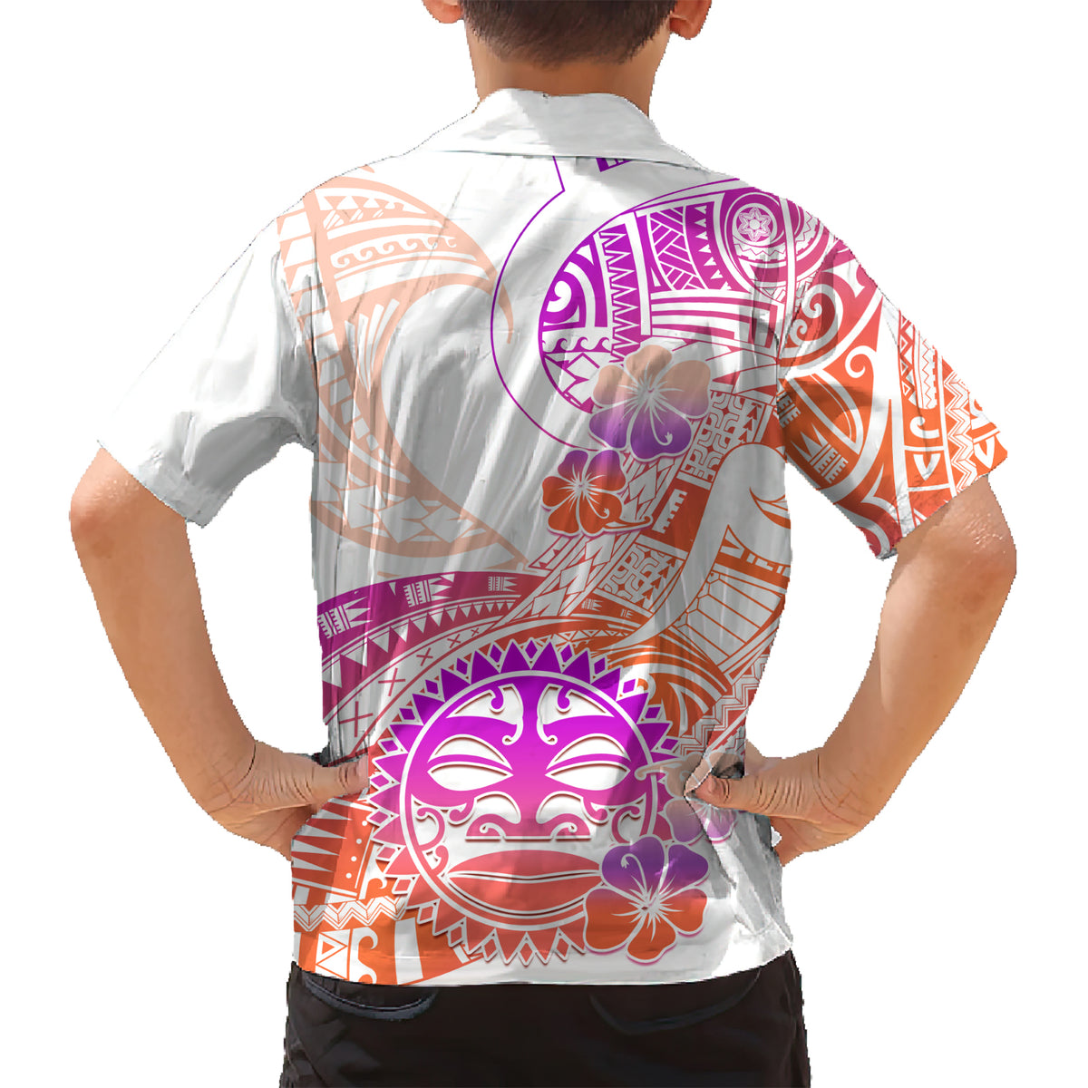 Kia Ora Maori New Zealand Pastel Family Matching Short Sleeve Bodycon Dress and Hawaiian Shirt Sun Ta Moko Sunset Version LT01 - Polynesian Pride