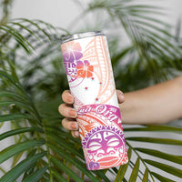 Kia Ora Maori New Zealand Pastel Skinny Tumbler Sun Ta Moko Sunset Version LT01 - Polynesian Pride