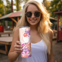 Kia Ora Maori New Zealand Pastel Skinny Tumbler Sun Ta Moko Sunset Version LT01 - Polynesian Pride