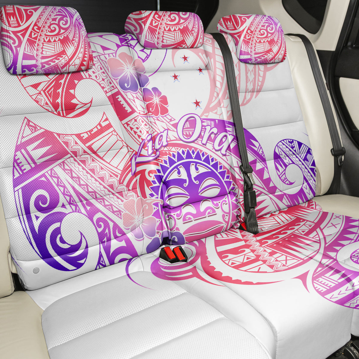 Kia Ora Maori New Zealand Pastel Back Car Seat Cover Sun Ta Moko Sweet Version LT01 - Polynesian Pride