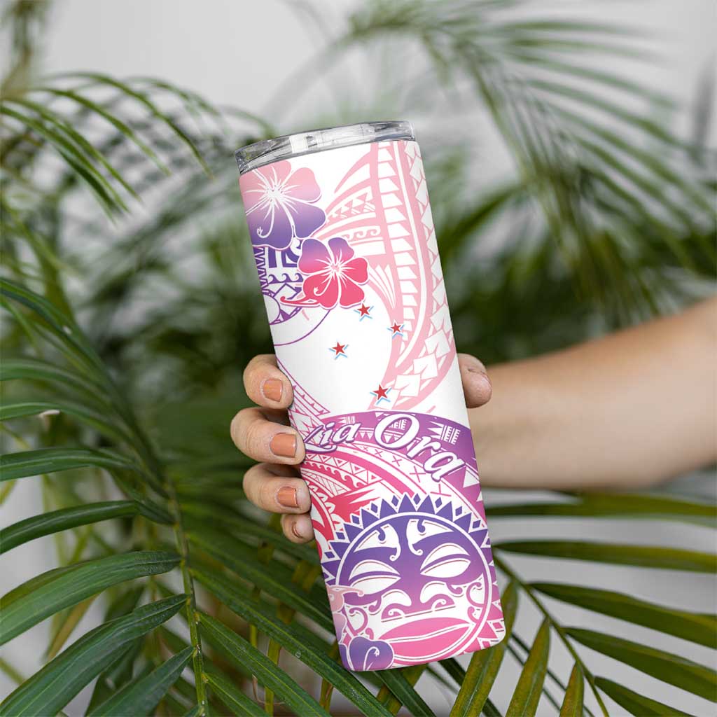 Kia Ora Maori New Zealand Pastel Skinny Tumbler Sun Ta Moko Sweet Version LT01 - Polynesian Pride