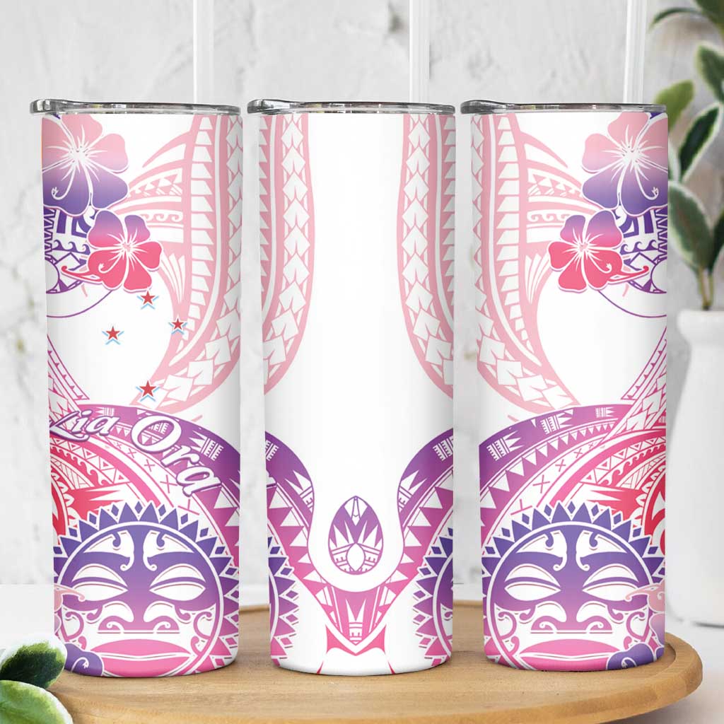 Kia Ora Maori New Zealand Pastel Skinny Tumbler Sun Ta Moko Sweet Version LT01 - Polynesian Pride