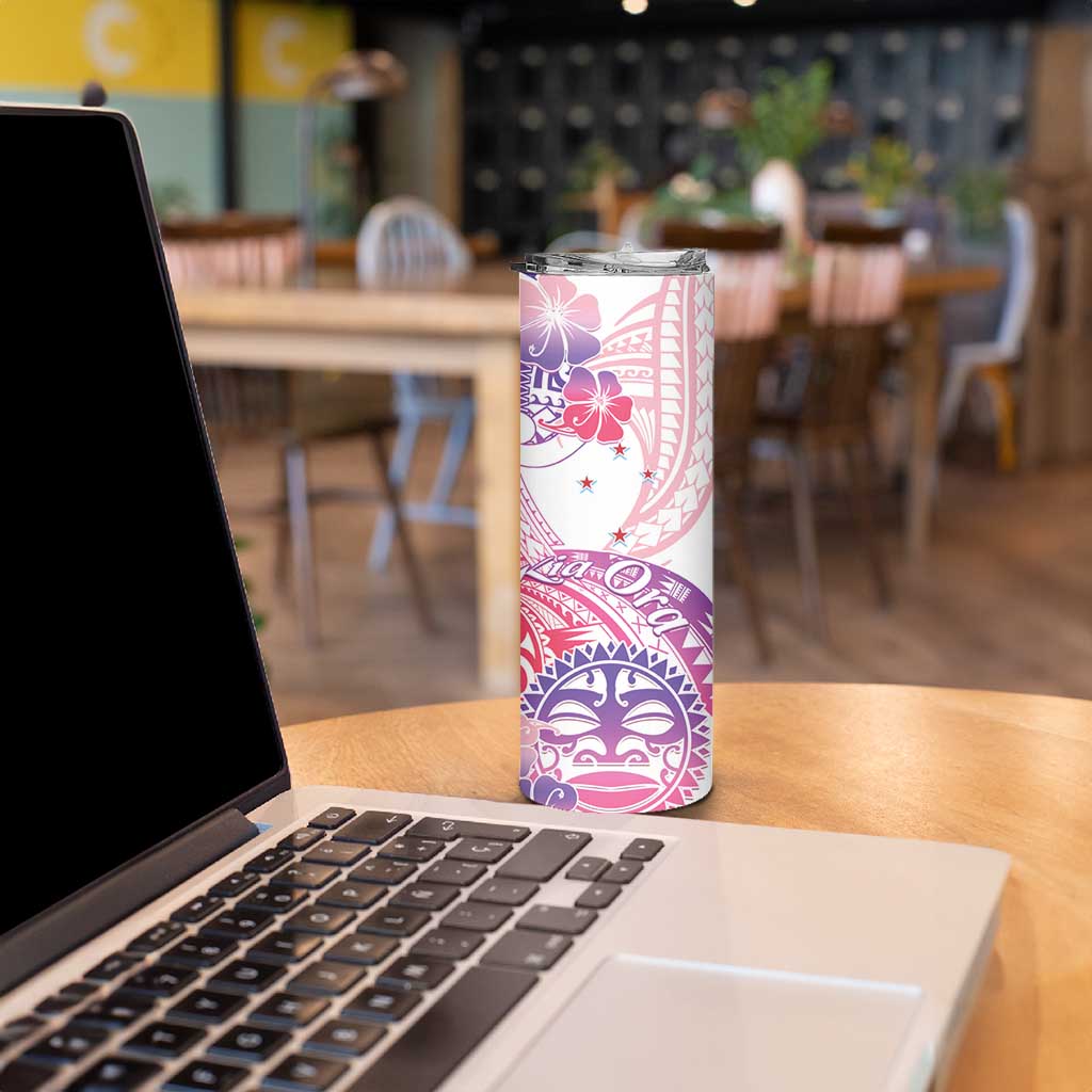 Kia Ora Maori New Zealand Pastel Skinny Tumbler Sun Ta Moko Sweet Version LT01 - Polynesian Pride