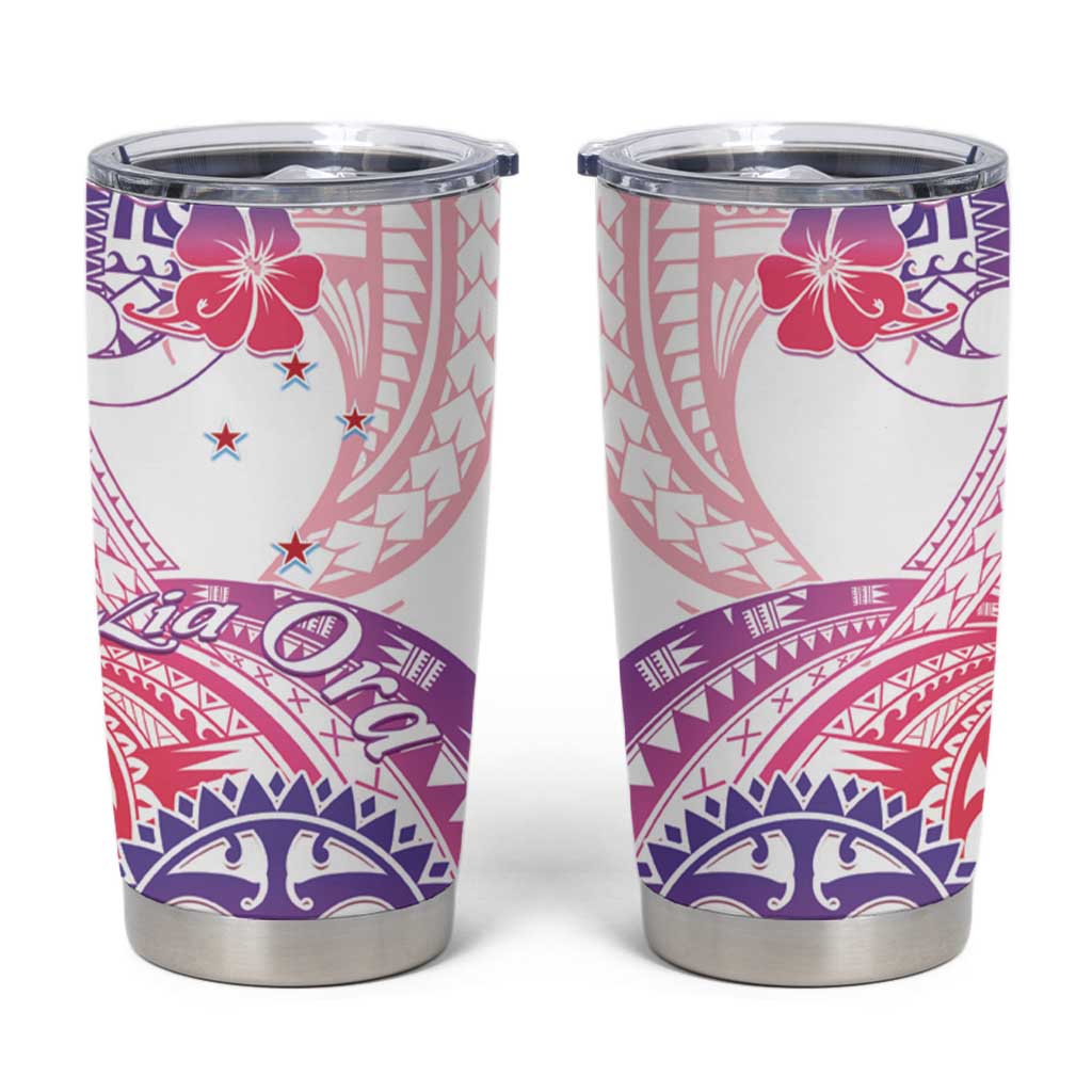 Kia Ora Maori New Zealand Pastel Tumbler Cup Sun Ta Moko Sweet Version LT01 Pink - Polynesian Pride
