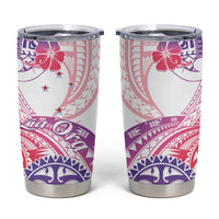 Kia Ora Maori New Zealand Pastel Tumbler Cup Sun Ta Moko Sweet Version LT01 Pink - Polynesian Pride