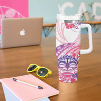 Kia Ora Maori New Zealand Pastel Tumbler With Handle Sun Ta Moko Sweet Version LT01 - Polynesian Pride