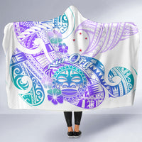 Kia Ora Maori New Zealand Pastel Hooded Blanket Sun Ta Moko Violet Version LT01 - Polynesian Pride