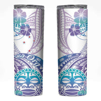 Kia Ora Maori New Zealand Pastel Skinny Tumbler Sun Ta Moko Violet Version LT01 Purple - Polynesian Pride