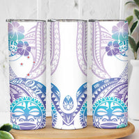Kia Ora Maori New Zealand Pastel Skinny Tumbler Sun Ta Moko Violet Version LT01 - Polynesian Pride