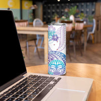 Kia Ora Maori New Zealand Pastel Skinny Tumbler Sun Ta Moko Violet Version LT01 - Polynesian Pride