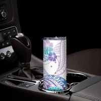 Kia Ora Maori New Zealand Pastel Skinny Tumbler Sun Ta Moko Violet Version LT01 - Polynesian Pride