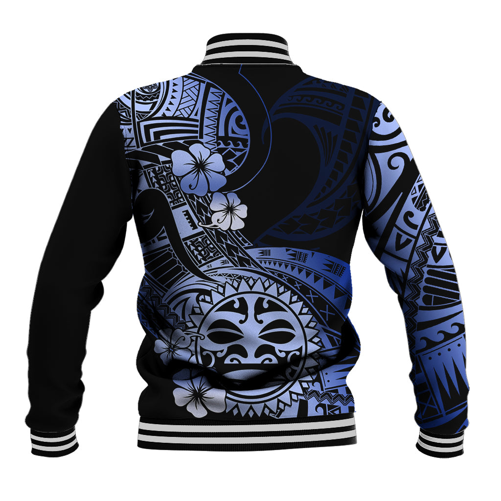 Aotearoa Kia Ora New Zealand Ta Moko Blue Version Baseball Jacket LT01 - Polynesian Pride