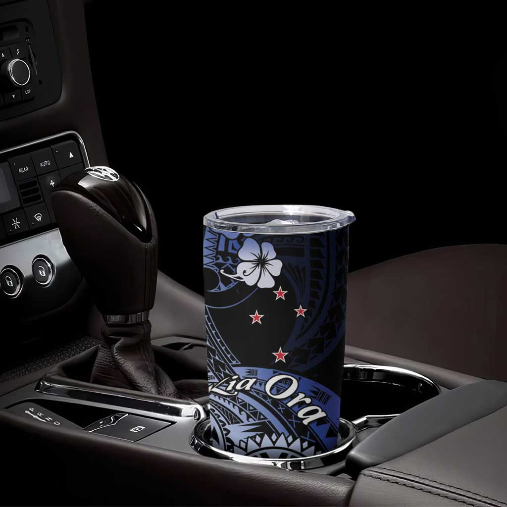 Aotearoa Kia Ora New Zealand Ta Moko Blue Version Tumbler Cup