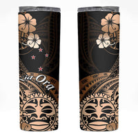 Aotearoa Kia Ora New Zealand Ta Moko Gold Version Skinny Tumbler LT01 Gold - Polynesian Pride