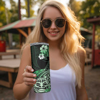 Aotearoa Kia Ora New Zealand Ta Moko Green Version Skinny Tumbler LT01 - Polynesian Pride
