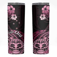 Aotearoa Kia Ora New Zealand Ta Moko Pink Version Skinny Tumbler LT01 Pink - Polynesian Pride