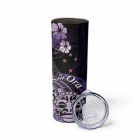 Aotearoa Kia Ora New Zealand Ta Moko Purple Version Skinny Tumbler LT01 - Polynesian Pride