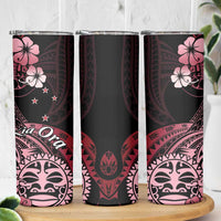 Aotearoa Kia Ora New Zealand Ta Moko Red Version Skinny Tumbler LT01 - Polynesian Pride