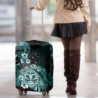 Aotearoa Kia Ora New Zealand Ta Moko Turquoise Version Luggage Cover LT01 - Polynesian Pride