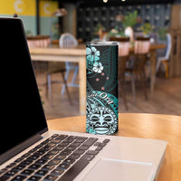 Aotearoa Kia Ora New Zealand Ta Moko Turquoise Version Skinny Tumbler LT01 - Polynesian Pride