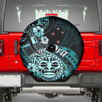 Aotearoa Kia Ora New Zealand Ta Moko Turquoise Version Spare Tire Cover LT01 - Polynesian Pride