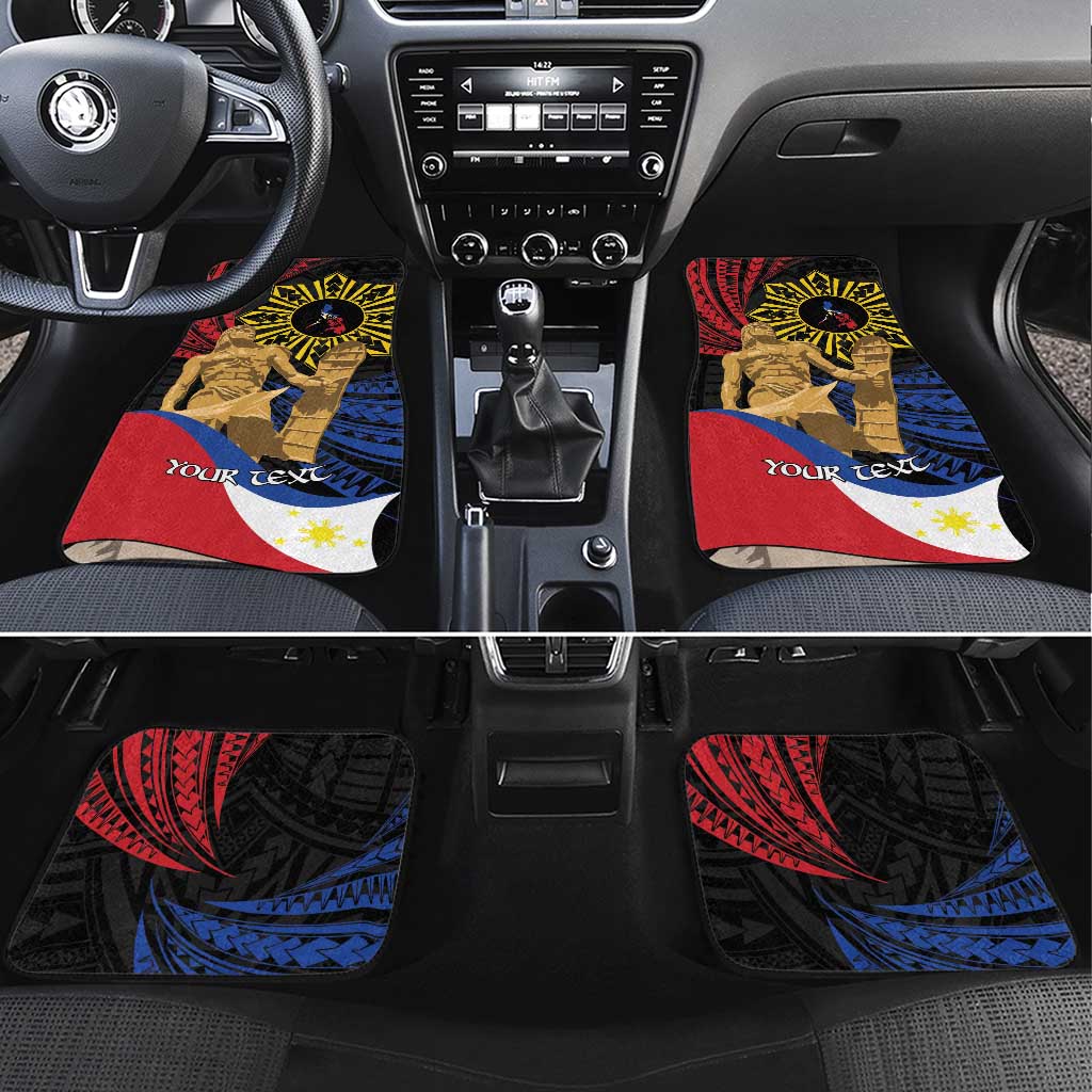 Lapulapu The First Filipino Hero Car Mats Polynesian Pattern LT01 Set 4pcs Black - Polynesian Pride