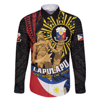 Personalized Lapulapu The First Filipino Hero Family Matching Mermaid Dress and Hawaiian Shirt Polynesian Pattern LT01 Dad's Shirt - Long Sleeve Black - Polynesian Pride