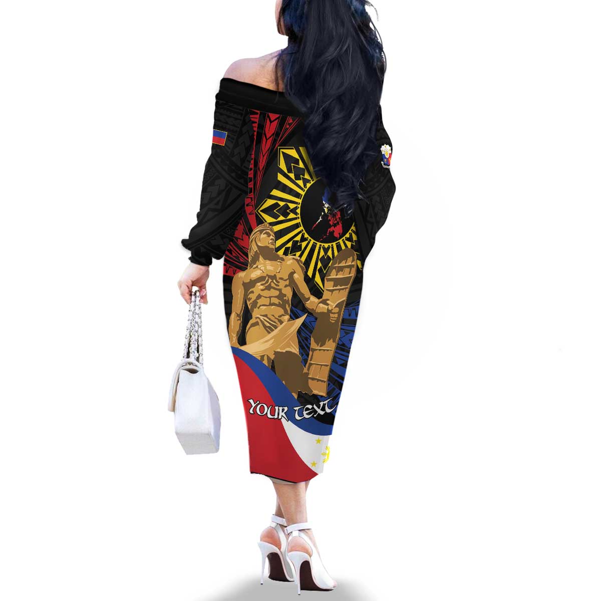 Personalized Lapulapu The First Filipino Hero Family Matching Off The Shoulder Long Sleeve Dress and Hawaiian Shirt Polynesian Pattern LT01 - Polynesian Pride
