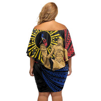 Personalized Lapulapu The First Filipino Hero Family Matching Off Shoulder Short Dress and Hawaiian Shirt Polynesian Pattern LT01 - Polynesian Pride