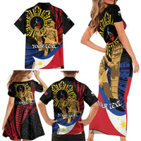 Personalized Lapulapu The First Filipino Hero Family Matching Short Sleeve Bodycon Dress and Hawaiian Shirt Polynesian Pattern LT01 - Polynesian Pride