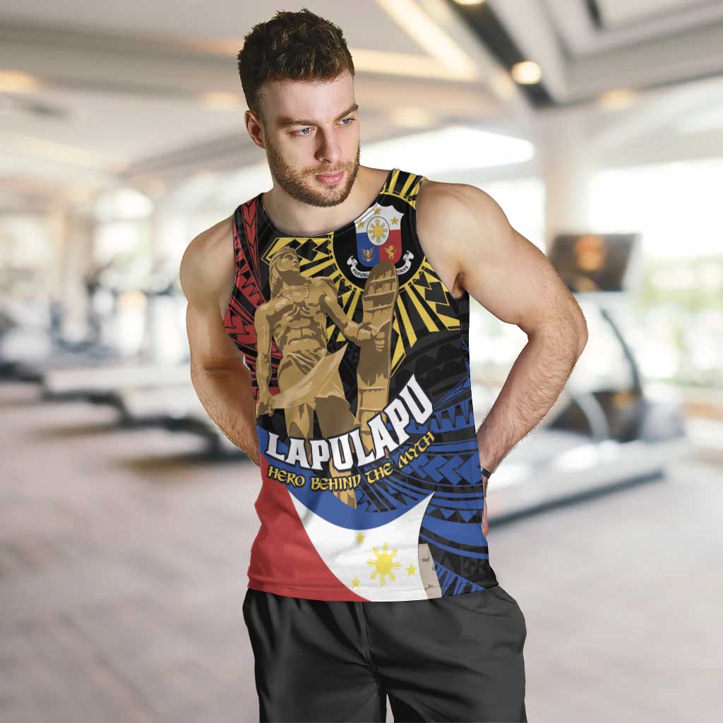 Personalized Lapulapu The First Filipino Hero Men Tank Top Polynesian Pattern LT01 Black - Polynesian Pride