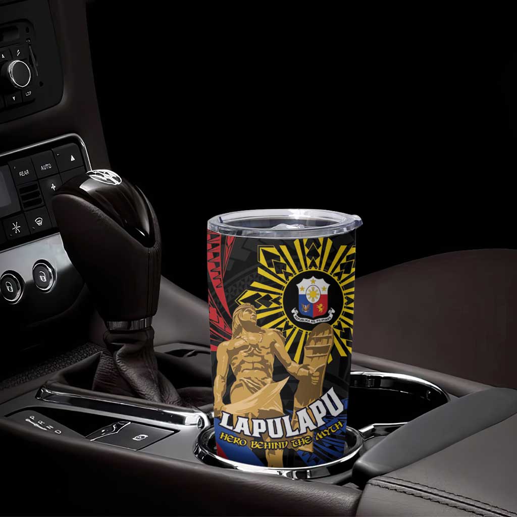 Personalized Lapulapu The First Filipino Hero Tumbler Cup Polynesian Pattern