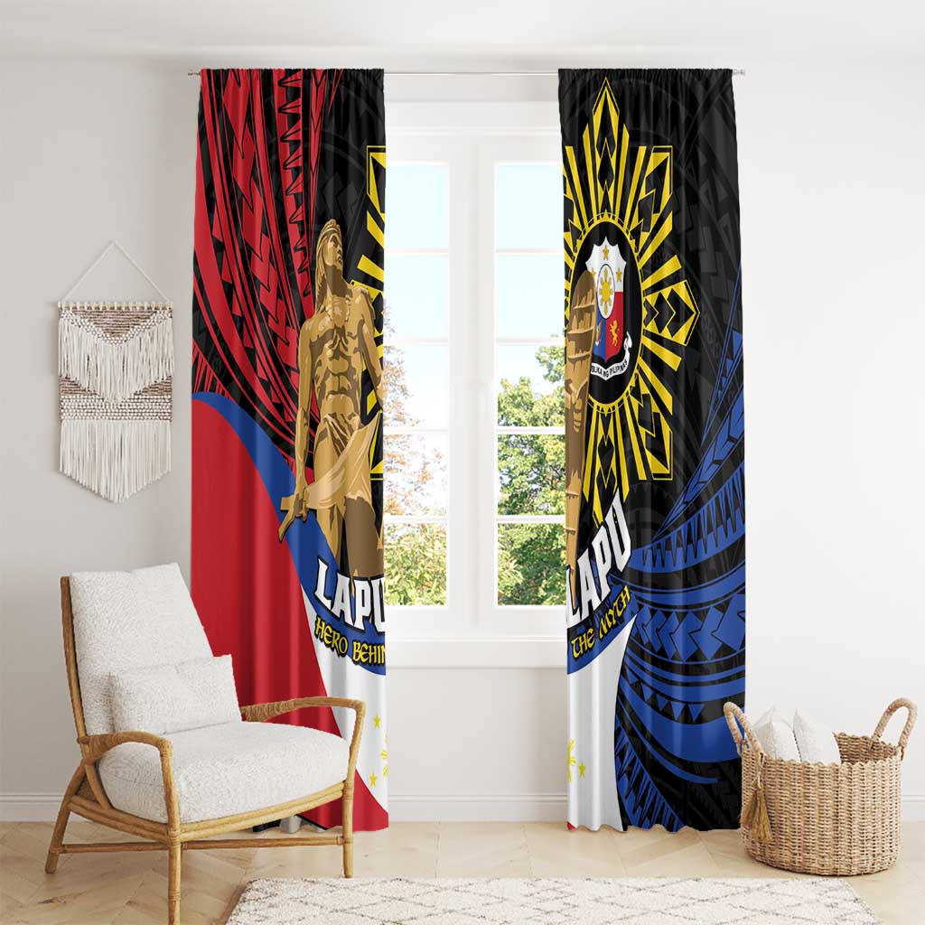 Lapulapu The First Filipino Hero Window Curtain Polynesian Pattern
