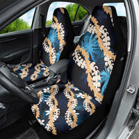 Puakenikeni Maile Lei Car Seat Cover Frangipani Blue Tropical Leaves LT01 - Polynesian Pride
