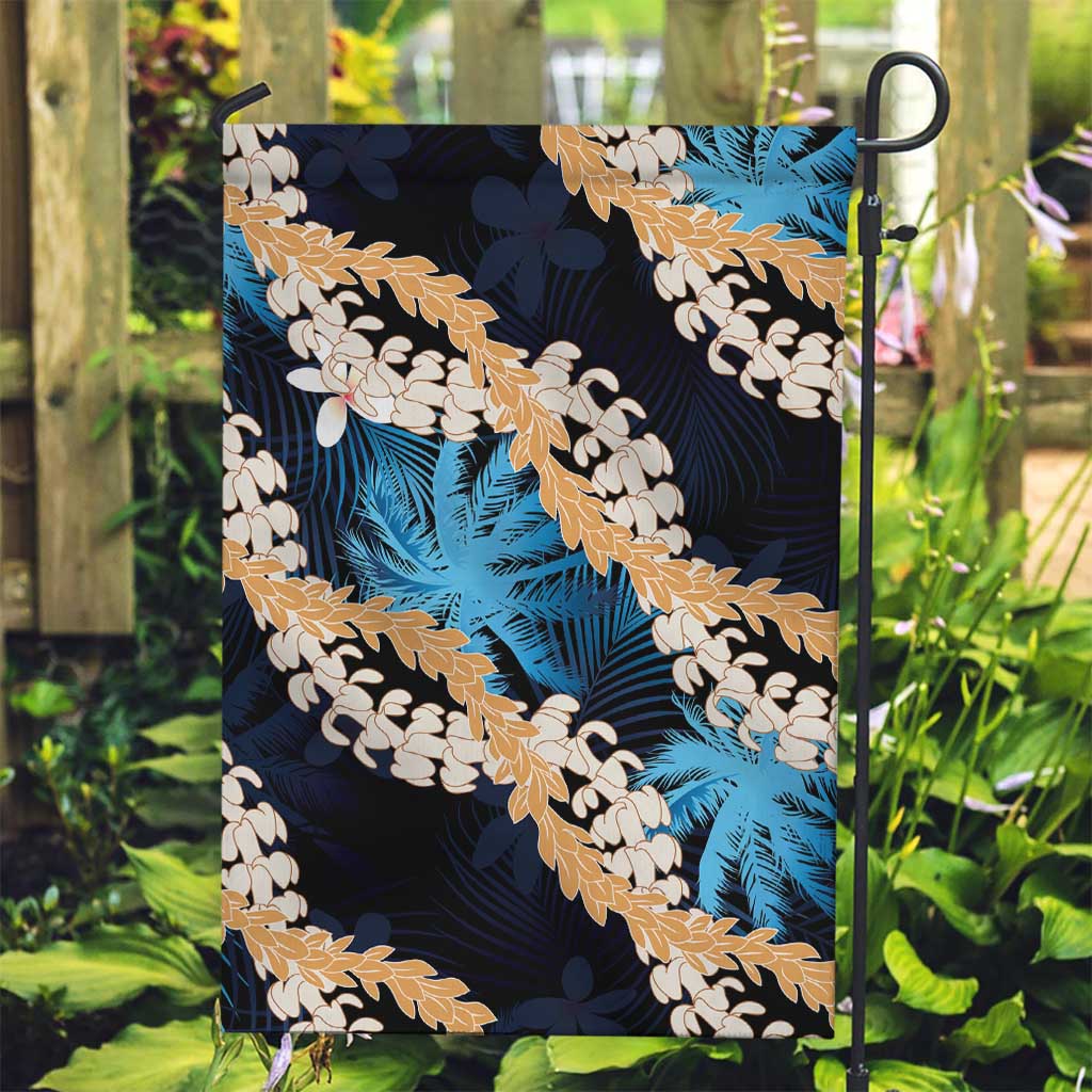 Puakenikeni Maile Lei Garden Flag Frangipani Blue Tropical Leaves