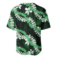 Puakenikeni Maile Lei Baseball Jersey Frangipani Green Tropical Leaves LT01 - Polynesian Pride